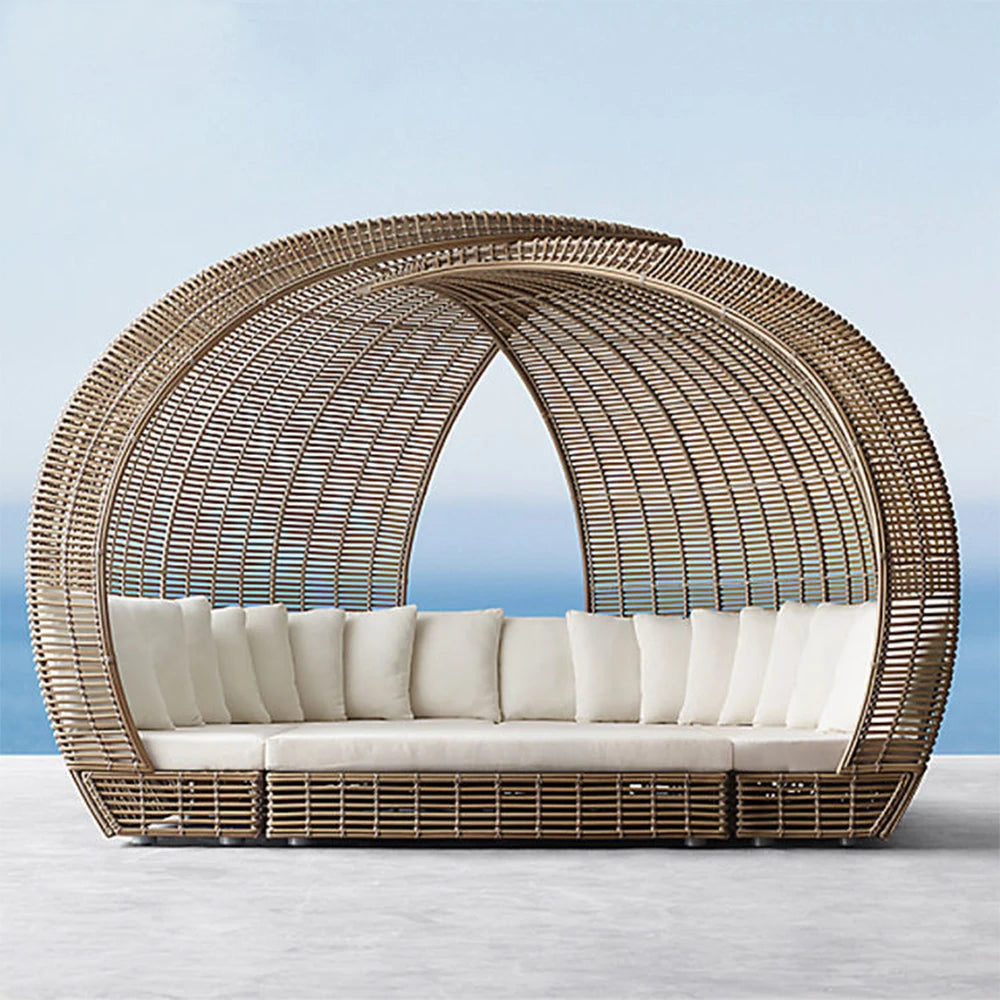 Hot Outdoor Custom Luxury Leisure Rattan Recliner Villa Garden Design Waterproof Outdoor Bird Nest Recliner
