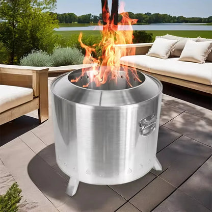 Outdoor Stainless Steel Bonfires Brazier Smokeless Stove Charcoal Portable Camping Fire Pit Wood Burning Lightweight Fireplace