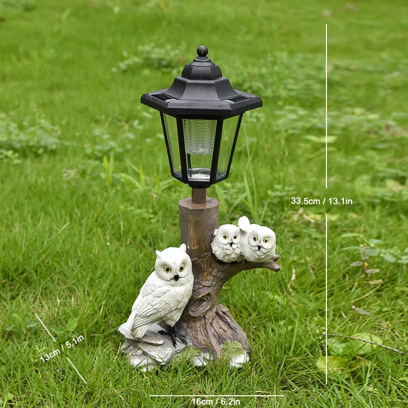 New Garden Solar Light Puppy Ornament Garden Ornament Sculpture Resin Craft Gift