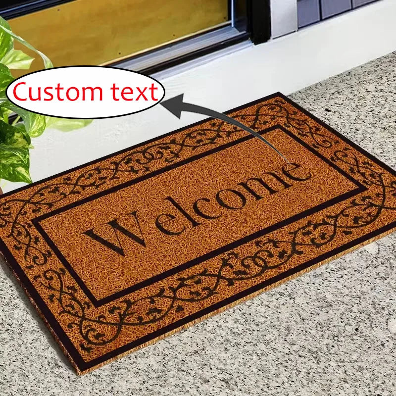 Personalized Quote Coconut Fiber Doormat Custom Outdoor Indoor Door Rug for Patio Entry Dust Removal Durable Easy Maintain