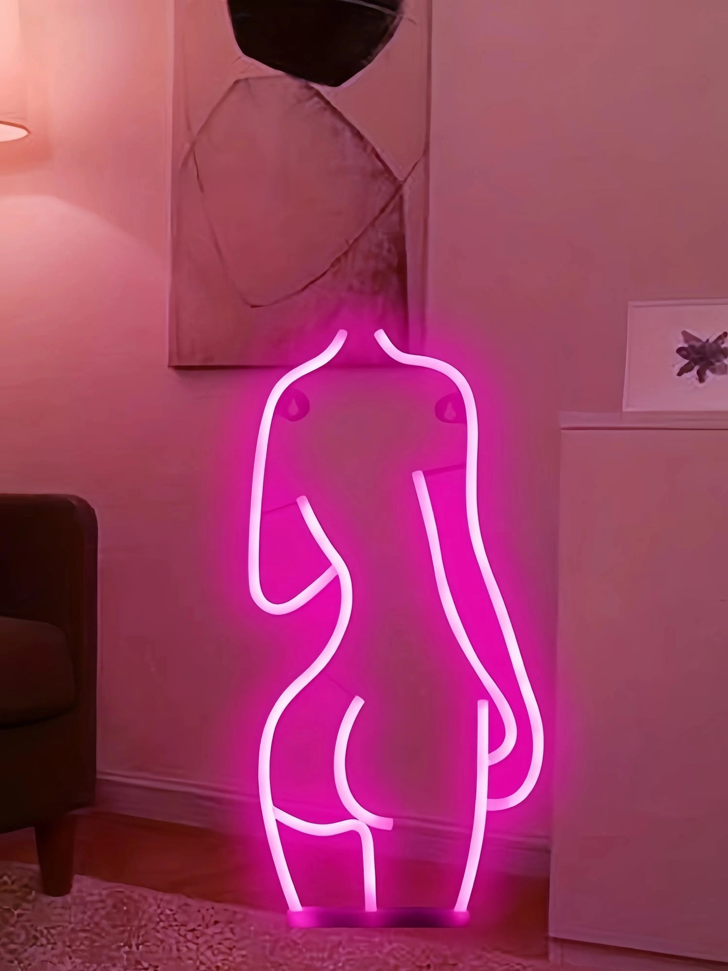 Women's contoured LED neon lights USB or battery powered bedroom walls, bar club studios, game rooms, birthday party decorations