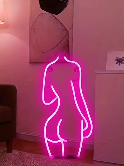 Women's contoured LED neon lights USB or battery powered bedroom walls, bar club studios, game rooms, birthday party decorations