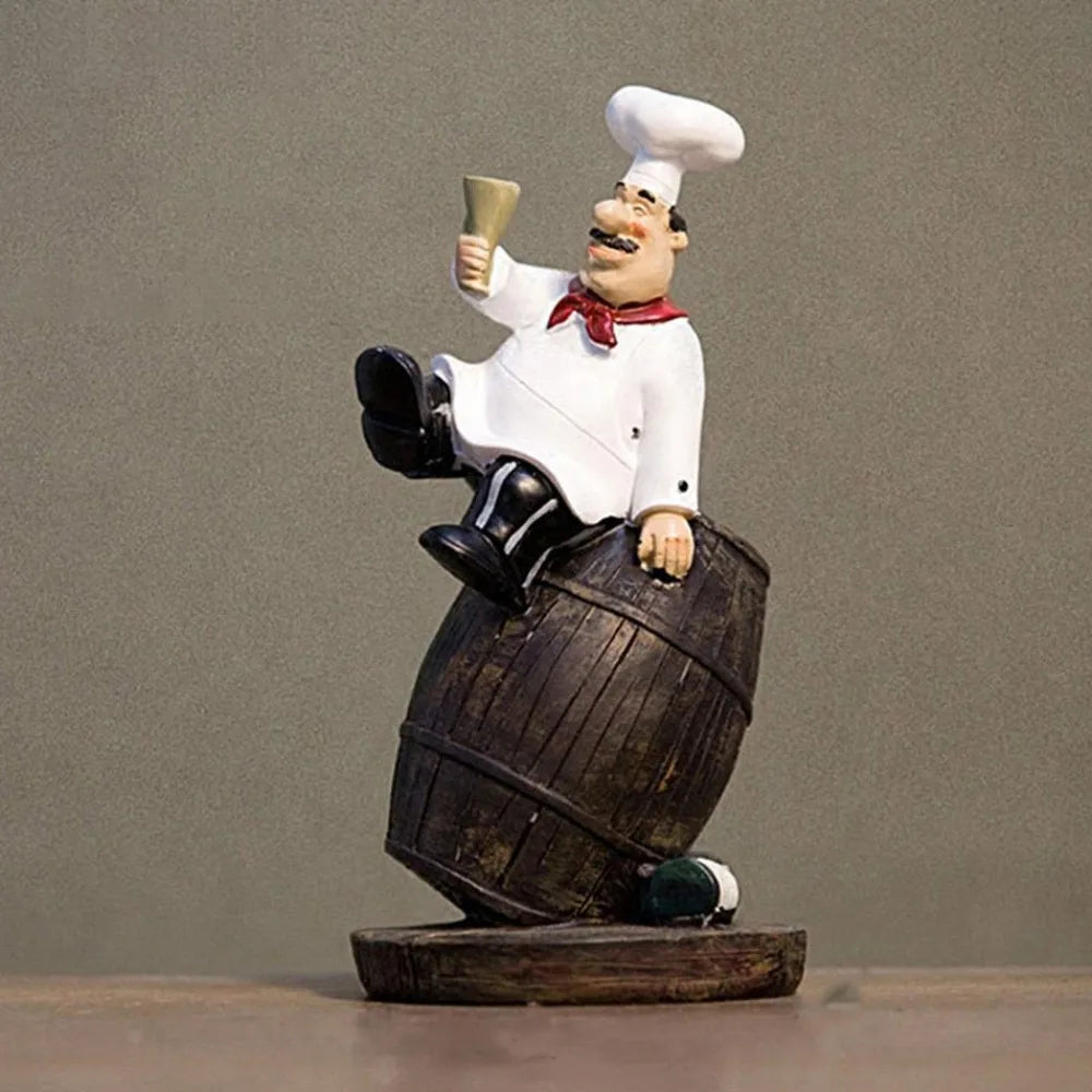 Handicraft Rustic Bakery Chef Resin Statue Model Simulated Farmhouse Cake Shop Decor Funny Display Kitchen Chef Figurine