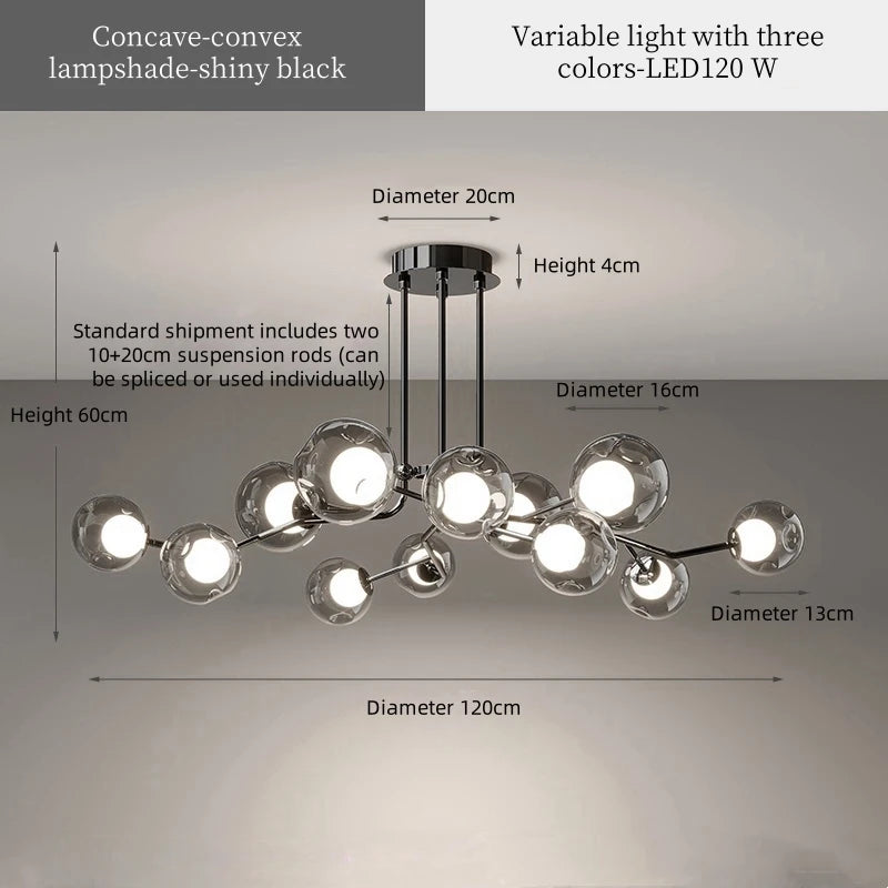 Post-modern Creative Design simple Glass bubble living room chandelier indoor lighting  led  living room indoor Home decoration