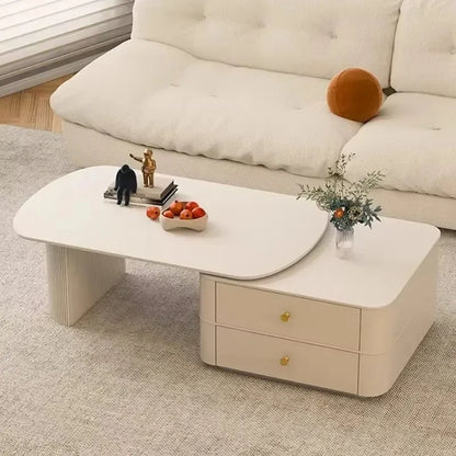 Round Trendy Coffee Table Living Room Originality Nordic Retro Style Coffee Tables Storage Oval Kaffee Tische Home Furniture