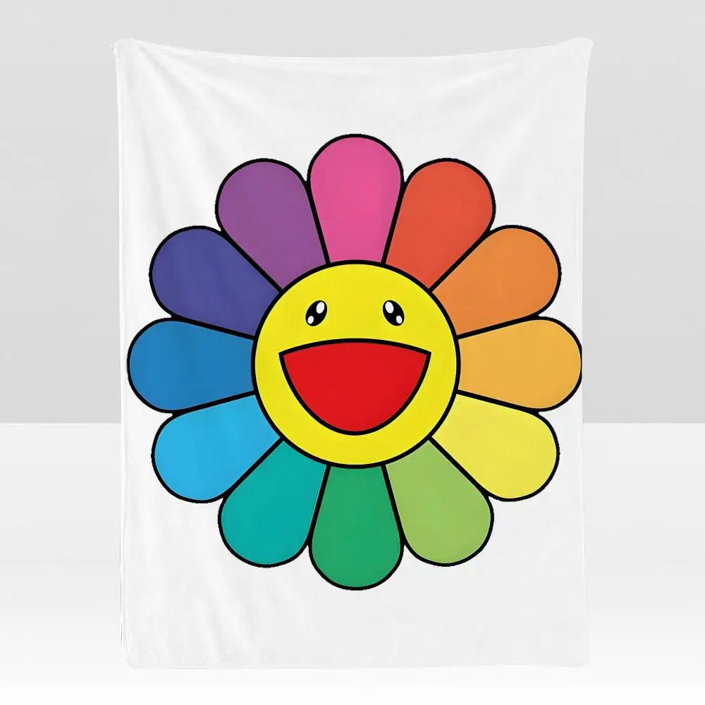 Artist T-Takashi M-Murakami Throw Soft Flannel Blanket for Bed Bedroom Sofa Picnic Throw Skin-friendly Breathable Gift Cover