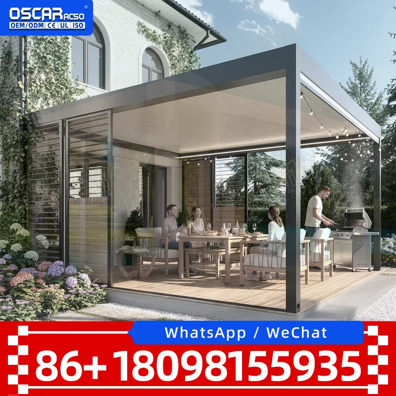 Customized Aluminum Louver Roof for Outdoor Terrace Garden and Pavilion pergola