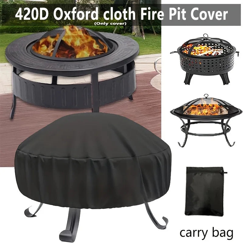 Heavy-duty Material Round Fire Pit Cover, Suitable for 28-48 Inch Fire Pits, Outdoor Patio Cover Round Cover