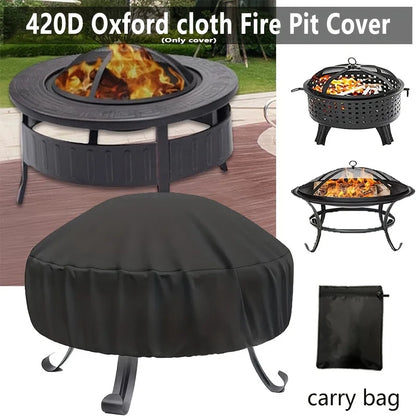 Heavy-duty Material Round Fire Pit Cover, Suitable for 28-48 Inch Fire Pits, Outdoor Patio Cover Round Cover