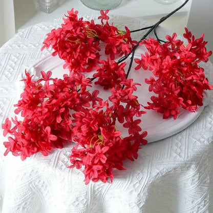 2/3Pack Large Artificial Cherry Blossom Plants | 95cm Realistic Red Flowers with Long Stems, Suitable for Indoor/Outdoor Decor