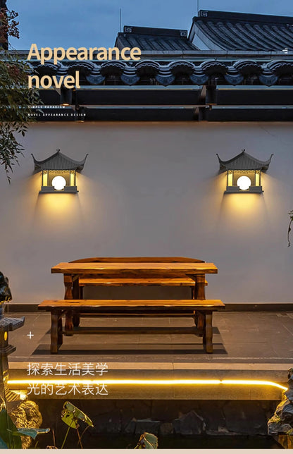 Chinese outdoor wall waterproof exterior courtyard classical courtyard wall decorative villa door