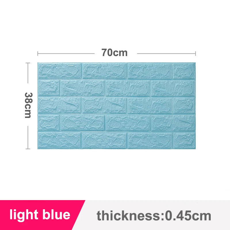 70x38cm Self adhesive Waterproof TV Background Brick Wallpapers 3D Wall Sticker Living Room Wallpaper Mural Bedroom Decorative