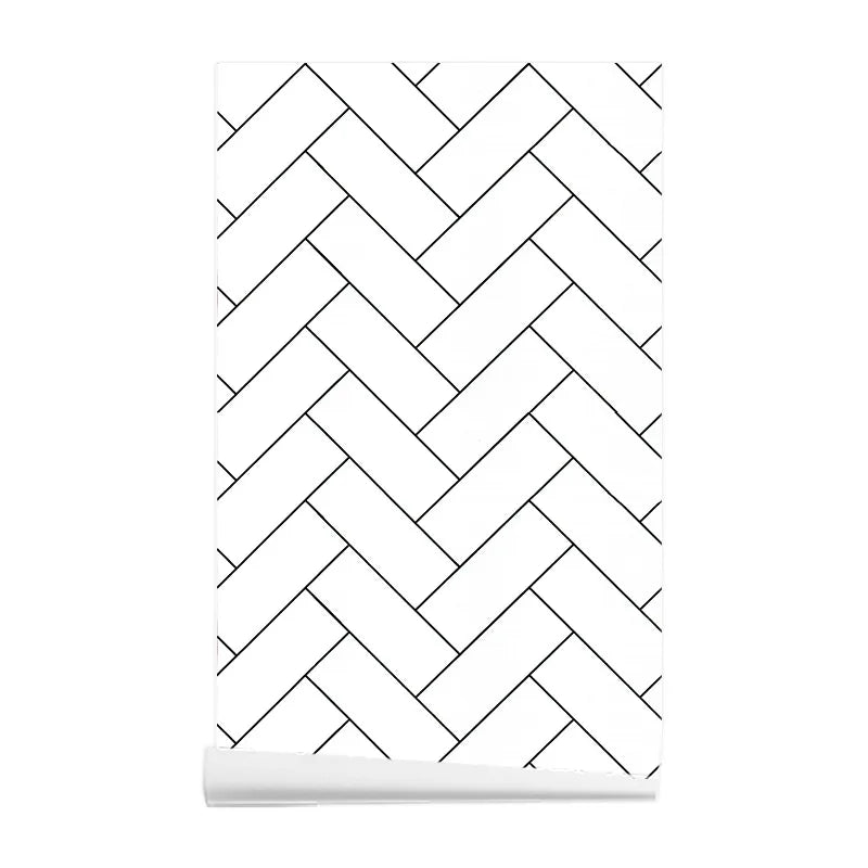 Bamboo wallpaper modern geometric contact paper black stripes detachable self-adhesive wallpaper wall covering home decoration