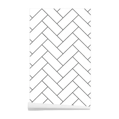 Bamboo wallpaper modern geometric contact paper black stripes detachable self-adhesive wallpaper wall covering home decoration