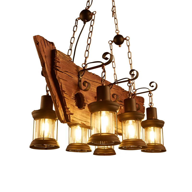 Rustic Lamp Coffee Bedroom Dining room Industrial Decor loft chandeliers Solid Retro Wood lamp suspension luminaire industrial