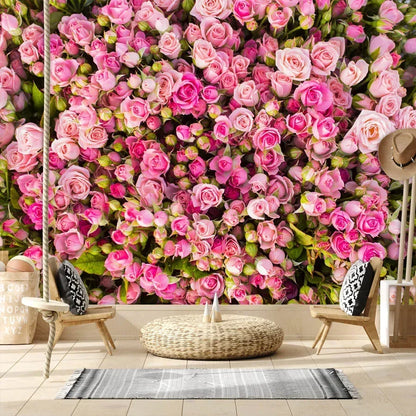 20+ Girly Wallpaper for Living Room Natural Floral Pink Rose Background, Self Adhesive Optional, Walls Art Bed Home Decor Mural