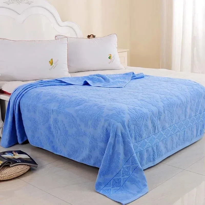Jacquard Cotton Towel Thread Blanket for Adults Kids Soft Breathable Bedspread Bedclothes Summer Throw Blankets on Sofa/Bed