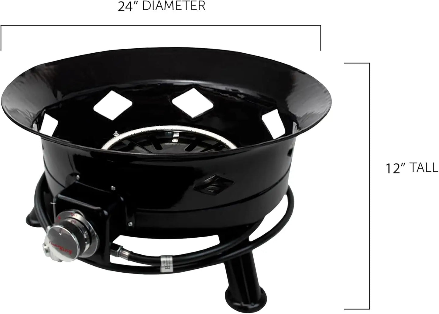 Portable 24-inch Propane Fire Pit for RV, Camping & Outdoor Living, Smokeless with Self Igniter, Cover & Carry Straps