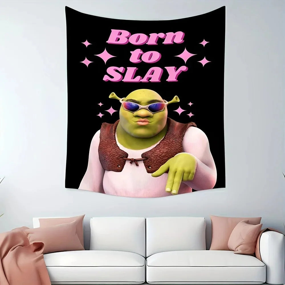 Wallpaper designed for Slay Shrek, suitable for bold and unique home decoration, with interesting and distinctive charm