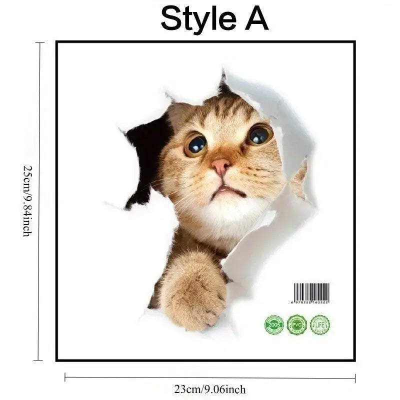 Cartoon Cat Waterproof Wall Sticker,Self-Adhesive Removable Decorative Wallpaper,Creative Home Decoration,Eco-Friendly Material
