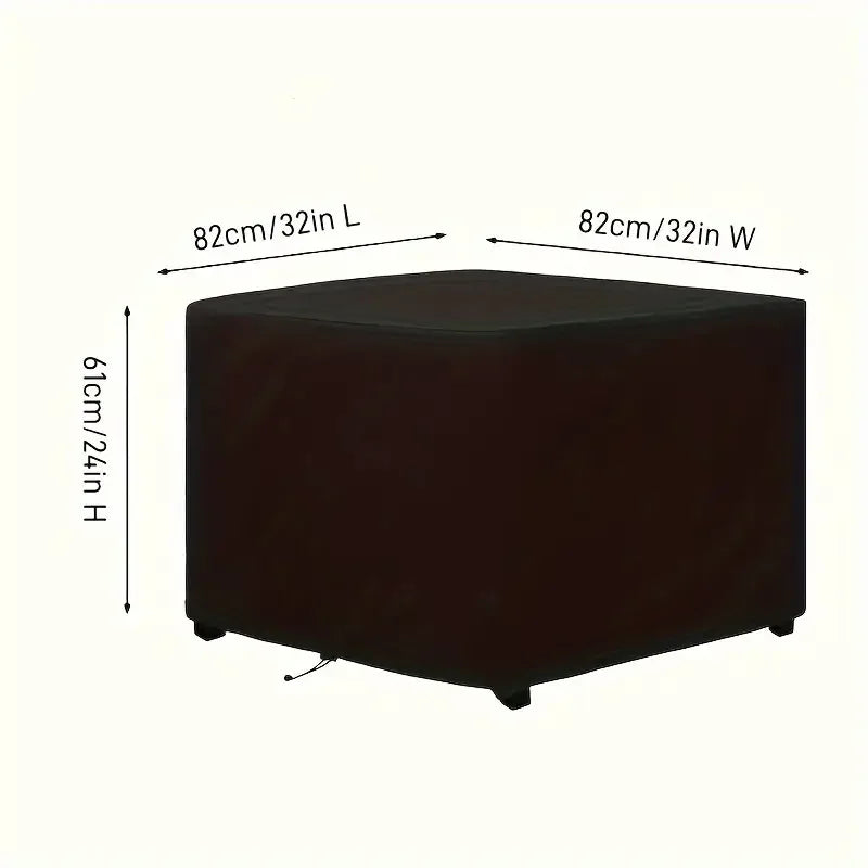 Waterproof Square Fire Pit Cover with Drawstring Closure - Durable 210T Polyester - For Outdoor BBQs, Camping & Picnics