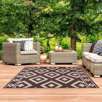 VIKAMA Outdoor Rugs Garden Patio Waterproof Carpet Mat Indoor Outdoor Area Rug for Camper Balcony Backyard Deck Home Decoration