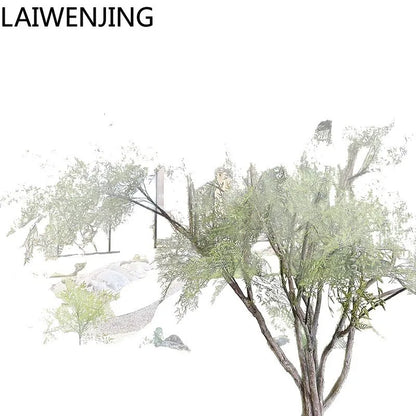 HLZ Artificial Green Plant Fake Tree  Indoor and Outdoor New Simple Landscaping Decorative Tree Artificial Green Plant