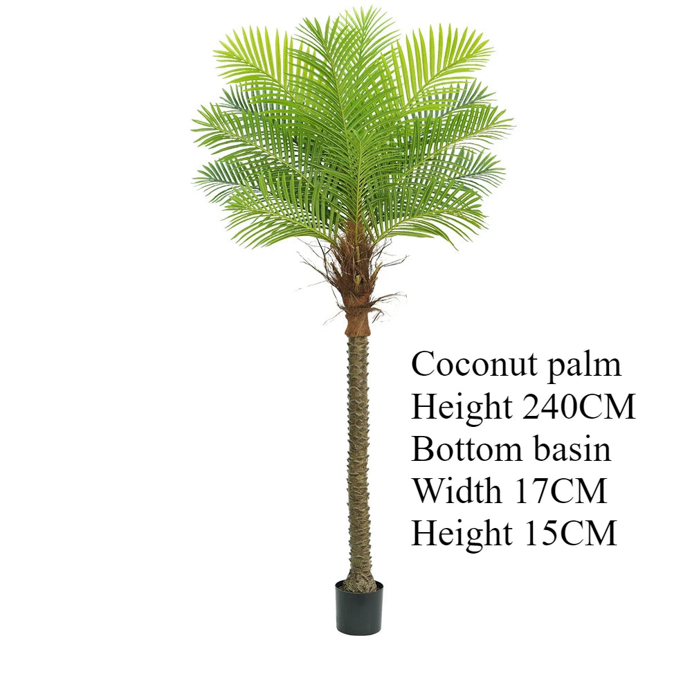 Large Artificial Coconut Tree 200CM To 240CM Fake Palm Tree Tropical Simulation Plant Outdoor Indoor Home Garden Decoration