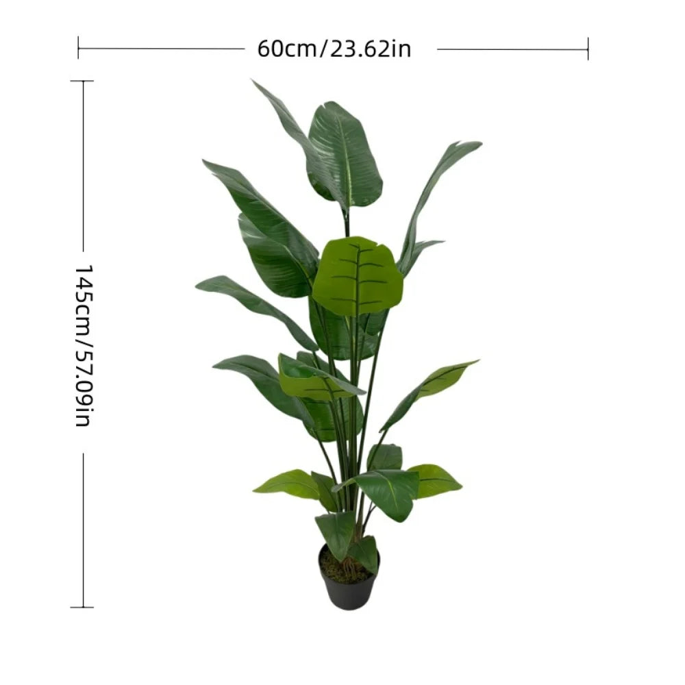 Live Natural Artificial Bird of Paradise Plant Bonsai Banana Tree Fake Leaf Trunk Indoor Outdoor Hotels Decor Greenery