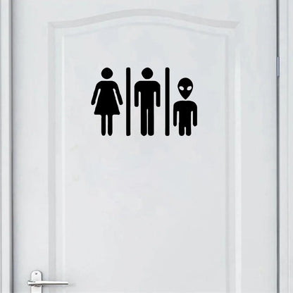 1 pc Cartoon Style Toilet and WC wallpaper Waterproof Wall Stickers Home Decor For washroom bathroom door Vinyl Art Decal