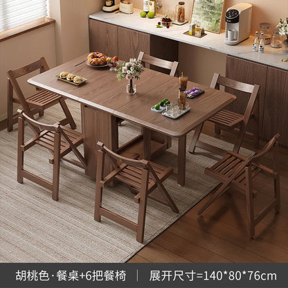 Rustic Dark Dining Tables Folding Nordic Modern Multifunctional Dining Tables Elegant Vintage Table A Manger Pliante Furnitures