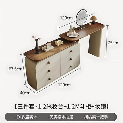 Adjustable Rustic Dressing Table Apartment Drawer Solid Wood Dressing Table Stool Drawer Penteadeira De Maquiagem Home Furniture