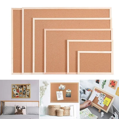 Pictures Wall Plate DIY Cork Display Panel Soft Decorative Cork Board Hanging Wood Memo Bulletin Board Cork Board
