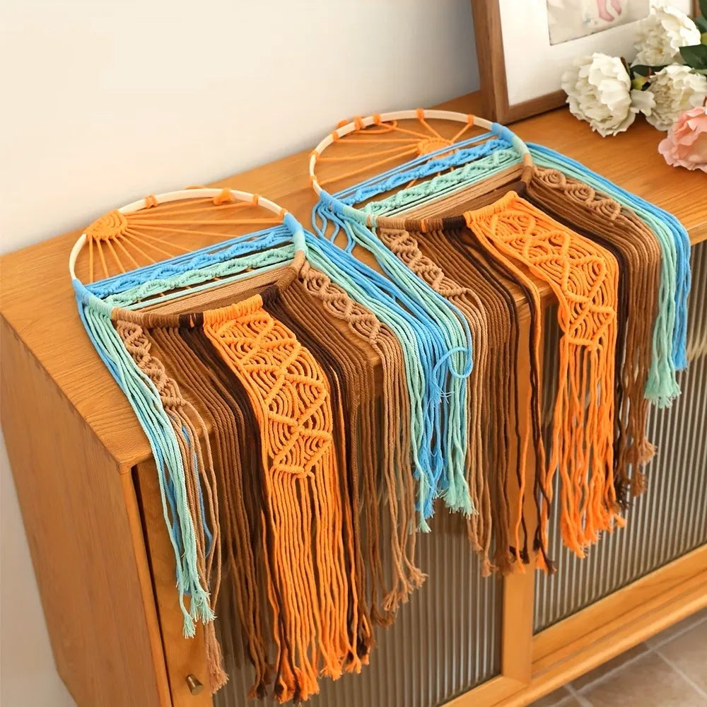 Boho Macrame Wall Hanging Handmade Tapestry Woven Wall Decor Bohemian Home Bedroom Living Room Decoration
