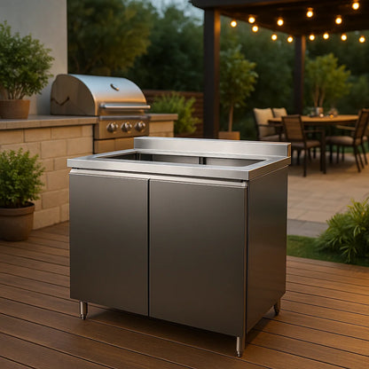 Modern Stainless Steel Cabinet Weatherproof Outdoor & Apartment BBQ Kitchen Design