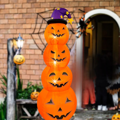 Inflatable Halloween Outdoor Decoration  Pumpkins, Yard Lawn Lighted Blow-up Decorations Suitable for Holiday Parties