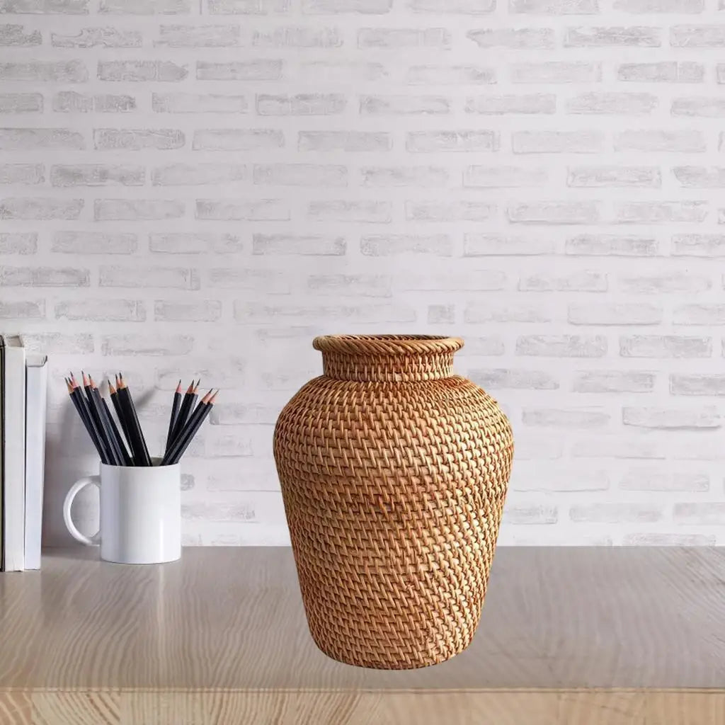 Rattan Vase Branch Flower Pot Rustic Wicker Vase Bouquets Flower Arrangement