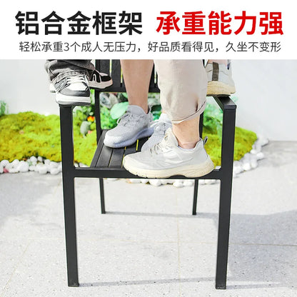 Plastic Timber Weatherproof Outdoor Furnishing Suite, Full Meal Assembly for Hotel Courtyard Open-air Leisure Dining