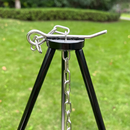 Outdoor Camping Campfire Tripod for Hanging Pot Cookware Picnic Cooking Pot Grill Rack Barbecue Support Aluminum Alloy Tripod