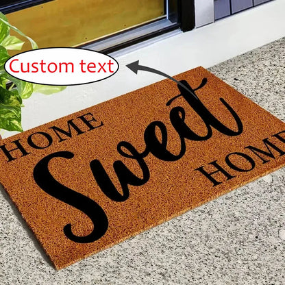 Personalized Quote Coconut Fiber Doormat Custom Outdoor Indoor Door Rug for Patio Entry Dust Removal Durable Easy Maintain