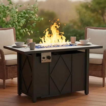 JHK Outdoor 43 Inch Propane Fire Pit Table 50,000 BTU Fire Pit for Outside Patio Garden Backyard Deck Balcony CSA Certification