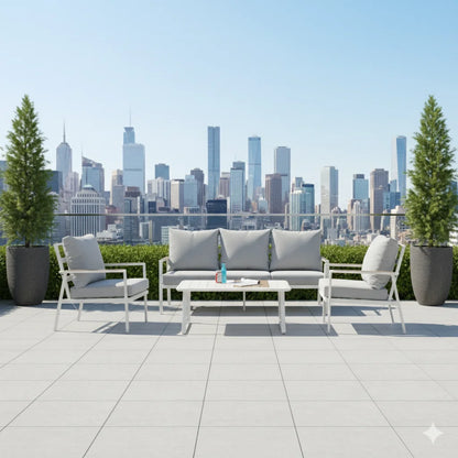 Modern Aluminum Outdoor Furniture Set Durable Garden Sofas with Patio Sofa Set for Courtyard and Terrace