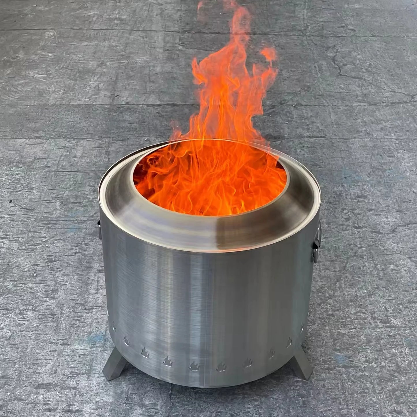 Outdoor Stainless Steel Bonfires Brazier Smokeless Stove Charcoal Portable Camping Fire Pit Wood Burning Lightweight Fireplace
