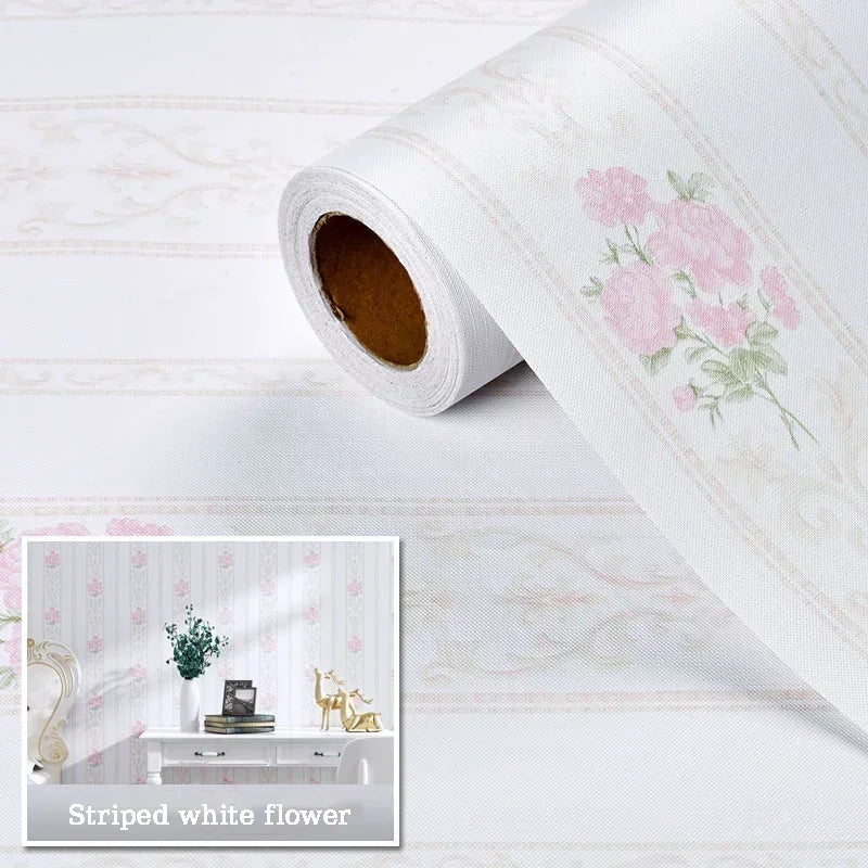 Self-adhesive Wallpaper Pastoral Flowers Waterproof and Moisture-proof Home Stickers for Living Room Bedroom Floral Decoration