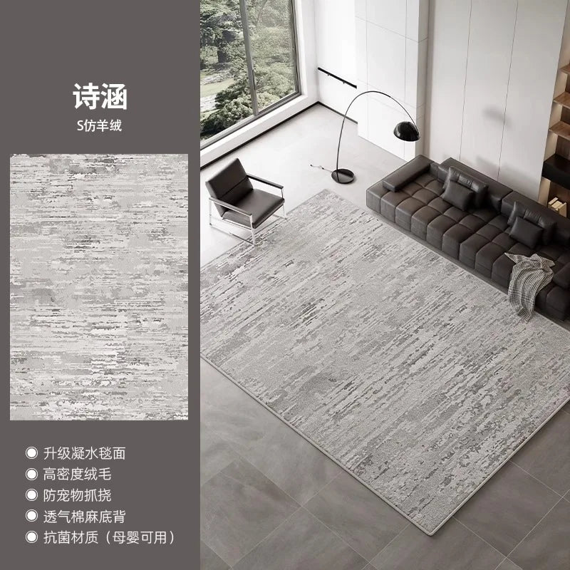 Modern Scandi Area Rug, Spill-Proof Easy Clean Carpet for Living Room and Bedroom, Plush Sofa Mat with Non-Slip Backing