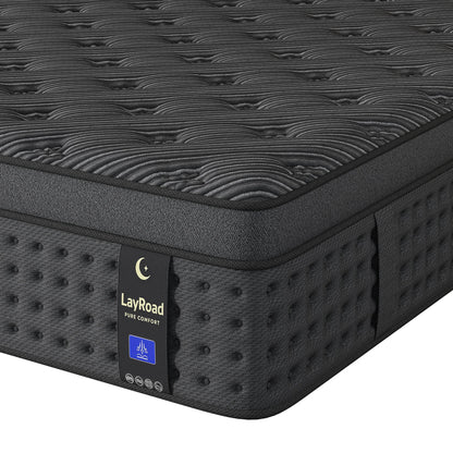 LayRoad 12/14Inch Memory Foam Spring Mattress Single/Double/Queen/King Sizes Boxed Mattress Medium Firmness Pressure Relief