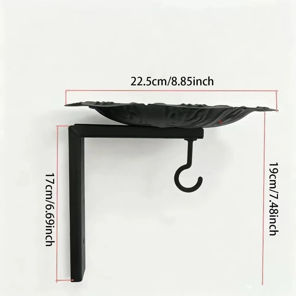 Vintage Wall Mounted Bird Feeder Cast Iron Rustic Hanging Plant Bracket Food Container Feeding Bowl Wild Bird Feeder Patio