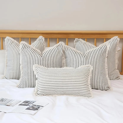 1pc Throw Pillow Covers - Comfortable Striped Throw Pillowcase  For Home Bedroom Living Room, Car & Sofa Decor - Perfect Gift