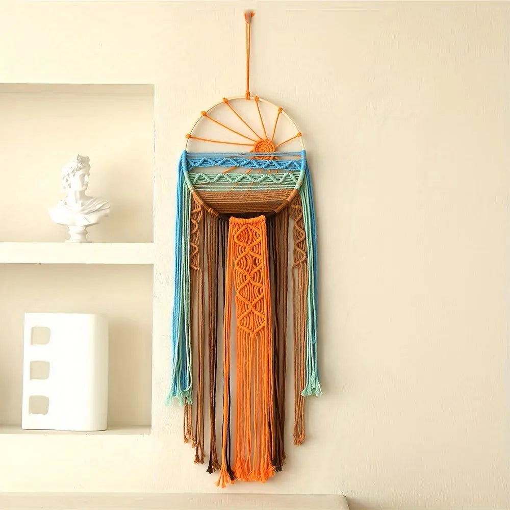 Boho Macrame Wall Hanging Handmade Tapestry Woven Wall Decor Bohemian Home Bedroom Living Room Decoration
