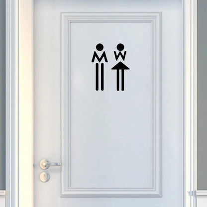 1 pc Cartoon Style Toilet and WC wallpaper Waterproof Wall Stickers Home Decor For washroom bathroom door Vinyl Art Decal